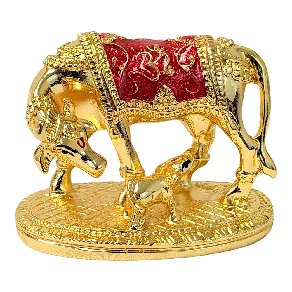 Cow with calf, gold and red/Silver, 3 inches MOQ=ea)