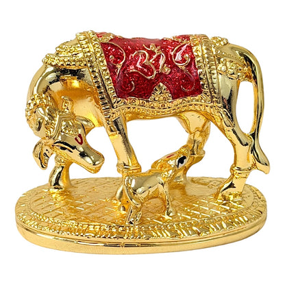 Cow with calf, gold and red/Silver, 3 inches MOQ=ea)