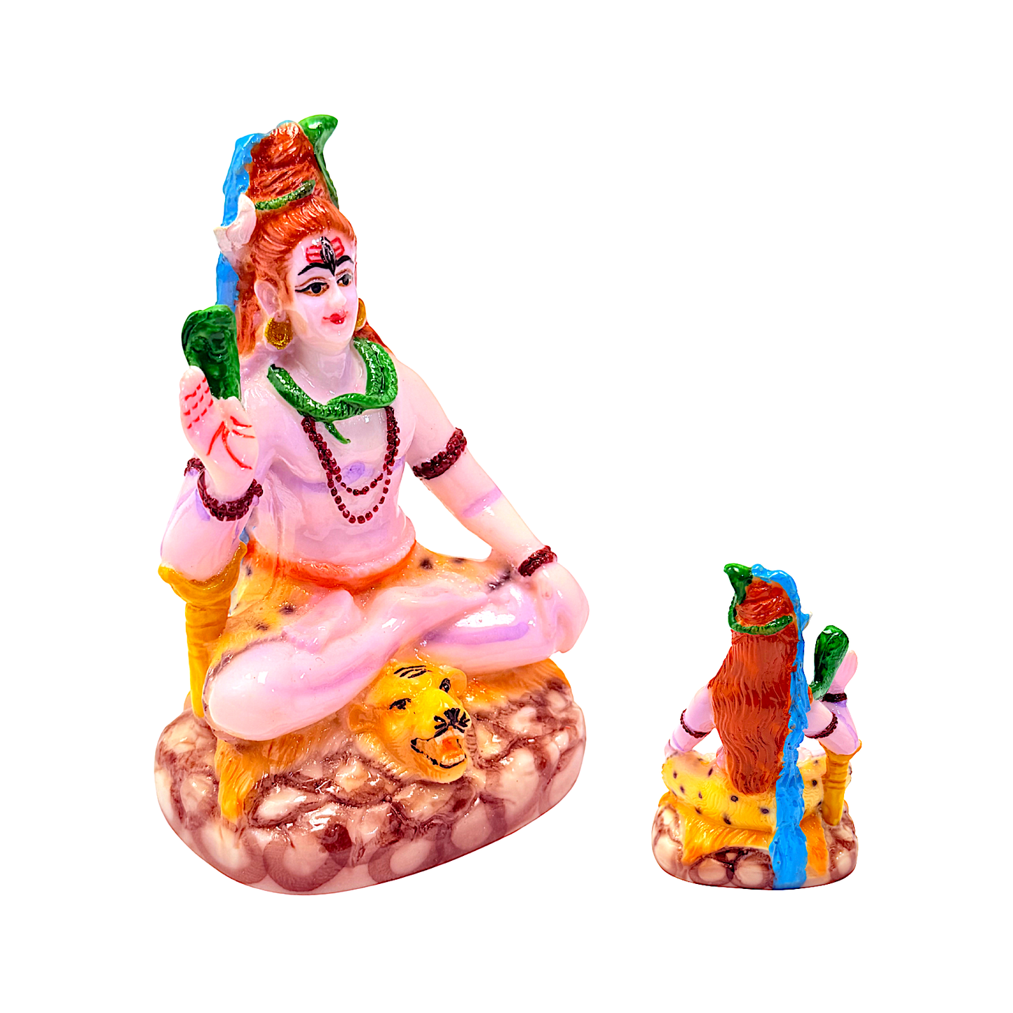 Lord Shiva blue,  colorful marble dust, 4 inches (MOQ=ea)
