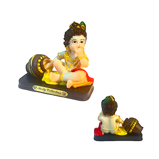 Baby Krishna and butter statue 3"807522083425 (MOQ=ea)