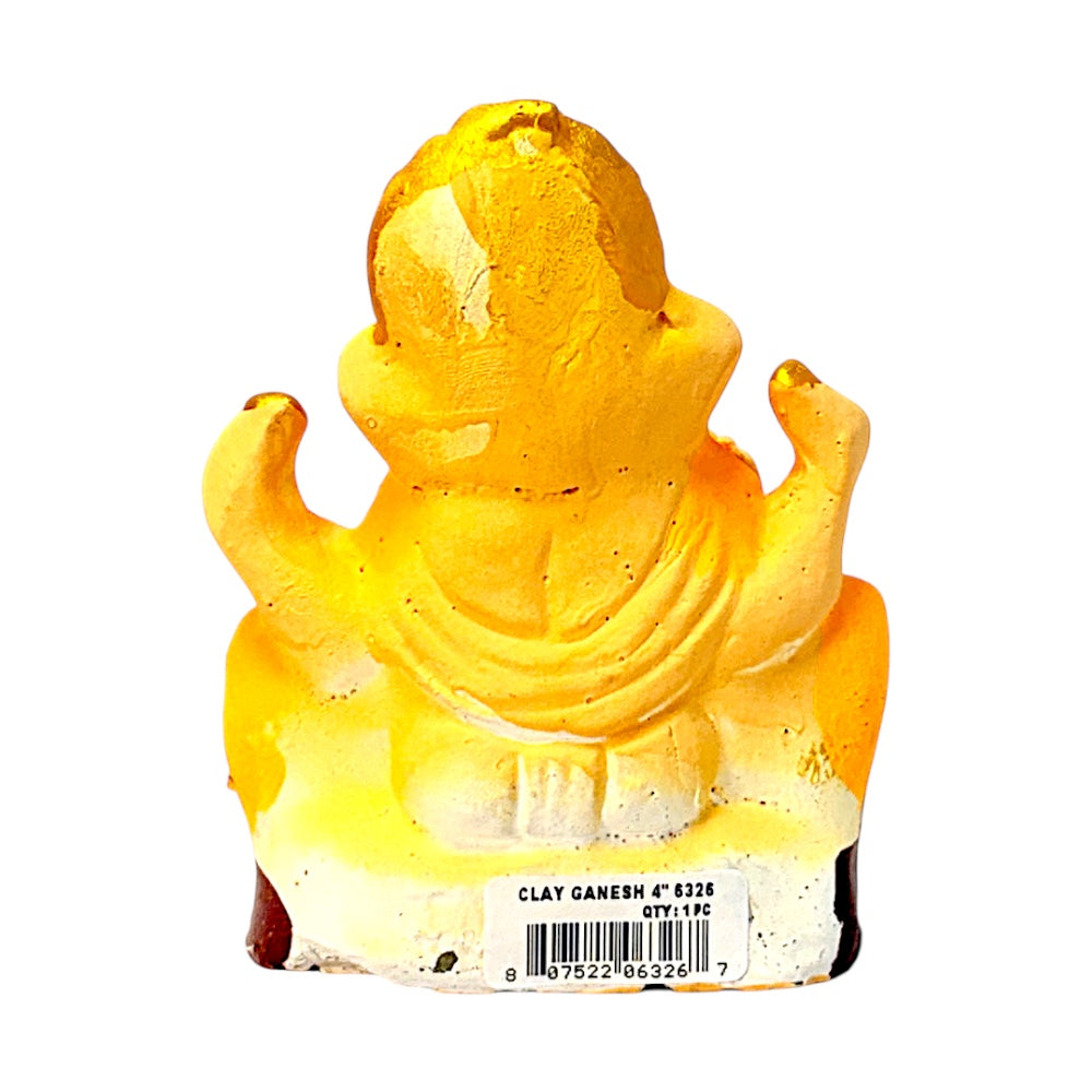 Eco-Friendly Clay Ganesha, 4" (MOQ=36 pcs)