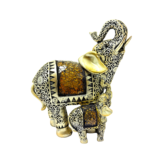 Resin Elephant with Baby- 8" (AD24-02) (MOQ=ea)
