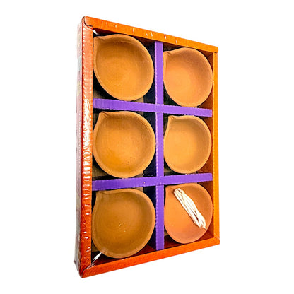 6 pack 3.5" plain EKV diya with wicks (MOQ=24)