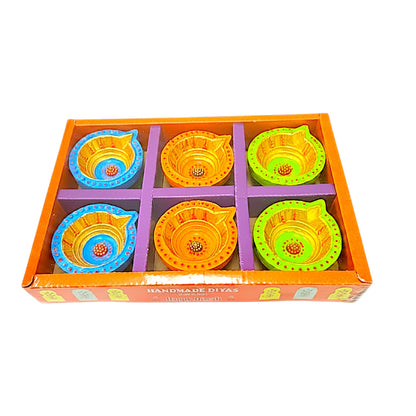 6 pc Hand painted Diya Tapki Ek Vat (MOQ=2dz)