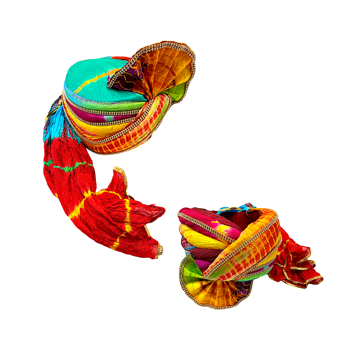 Turban multicolor w ornaments for groom (MOQ=ea)