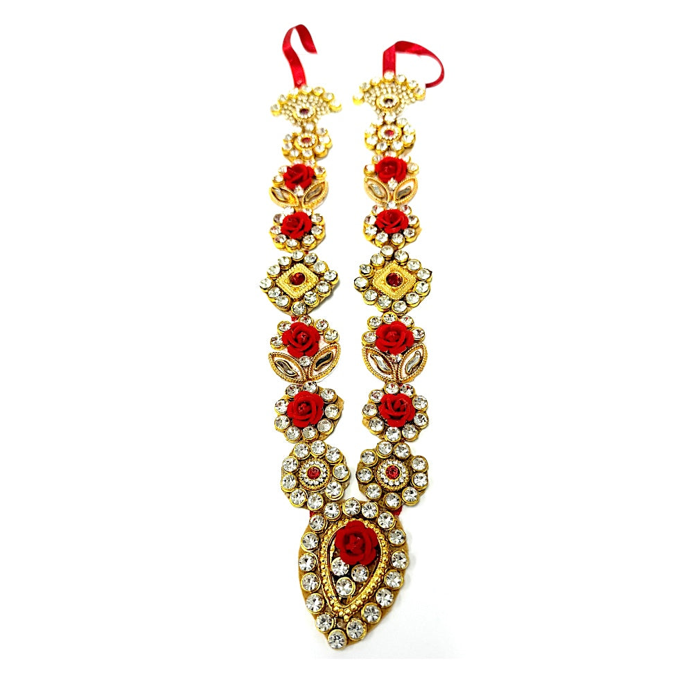 Garland for Devi/Devta with jewels, 10" (MOQ=dz)