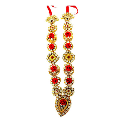 Garland for Devi/Devta with jewels, 10" (MOQ=dz)
