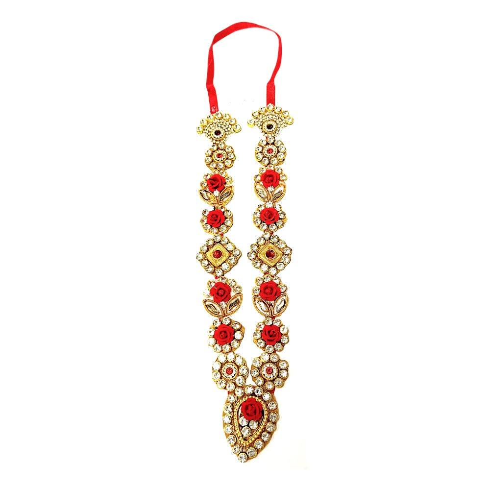 Garland for Devi/Devta with jewels, 10" (MOQ=dz)