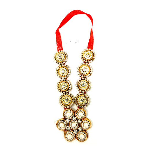 Garland 4 inch with diamond decor for Devi/Devta (Hindu Deities)