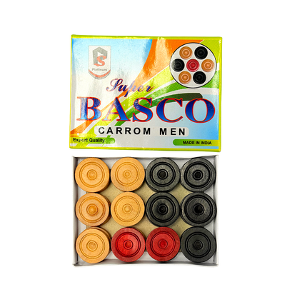 Carrom men wood with striker 41mm (MOQ=dz)