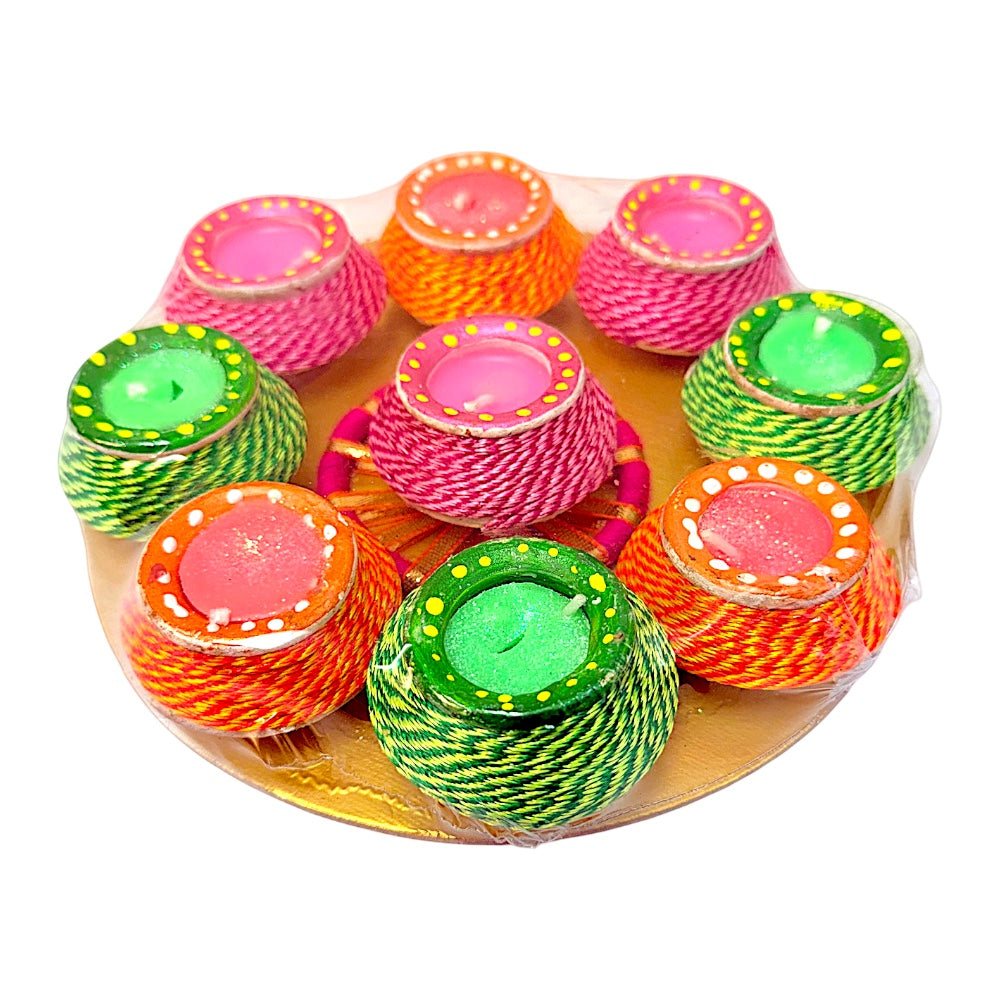 Diya fancy set of 9 with wax x 24 sets