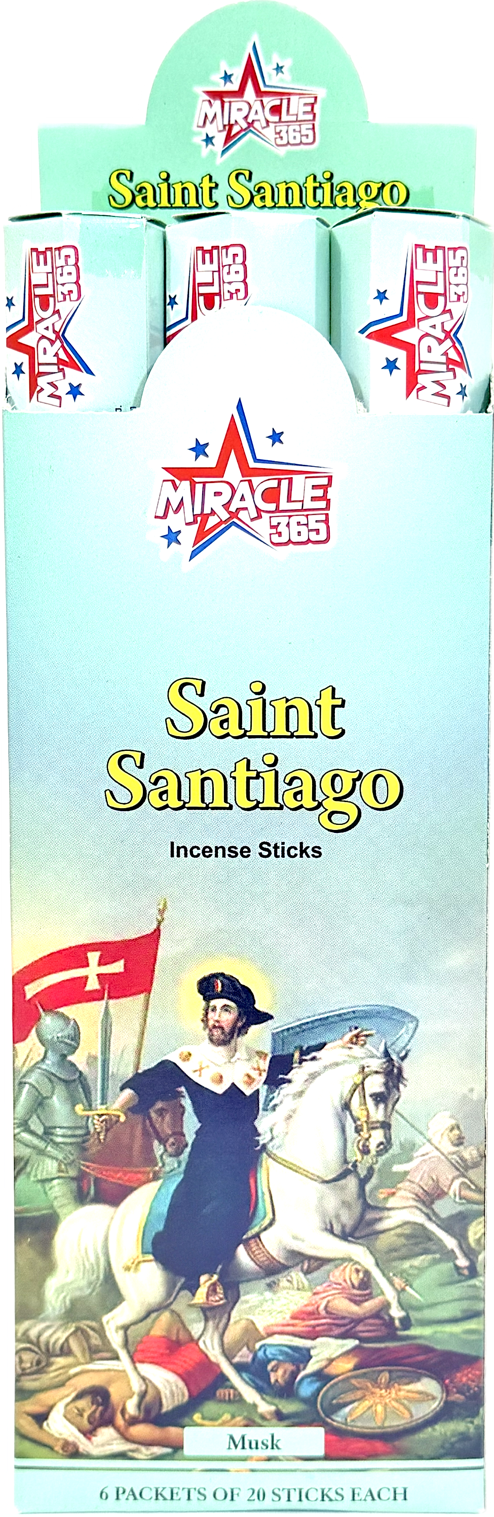Saint Santiago incense sticks (6 tubes of 20 sticks each) fragrance Musk (MOQ=10pc)