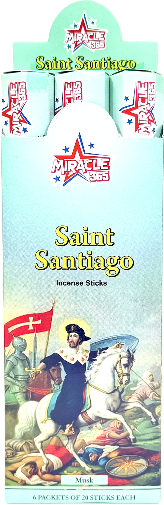 Saint Santiago incense sticks (6 tubes of 20 sticks each) fragrance Musk (MOQ=10pc)