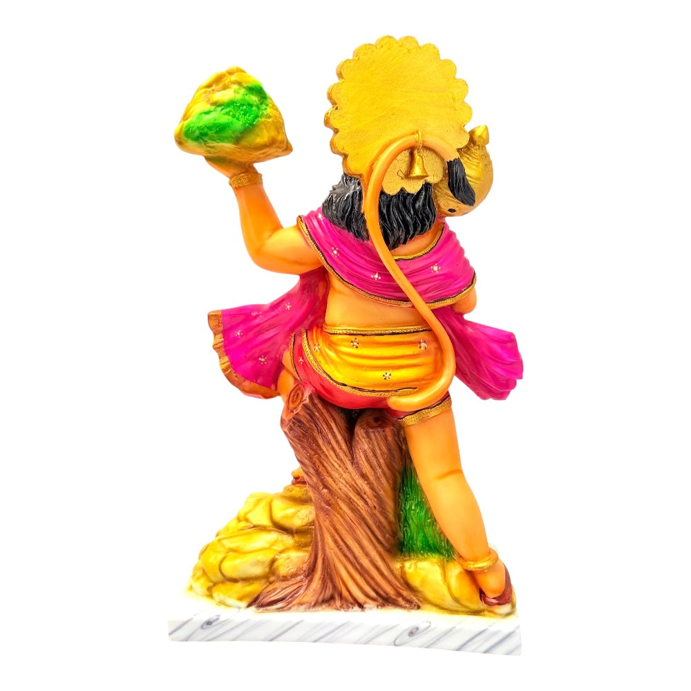 Hanuman, colored and gold, marble dust 15" (MOQ=ea)