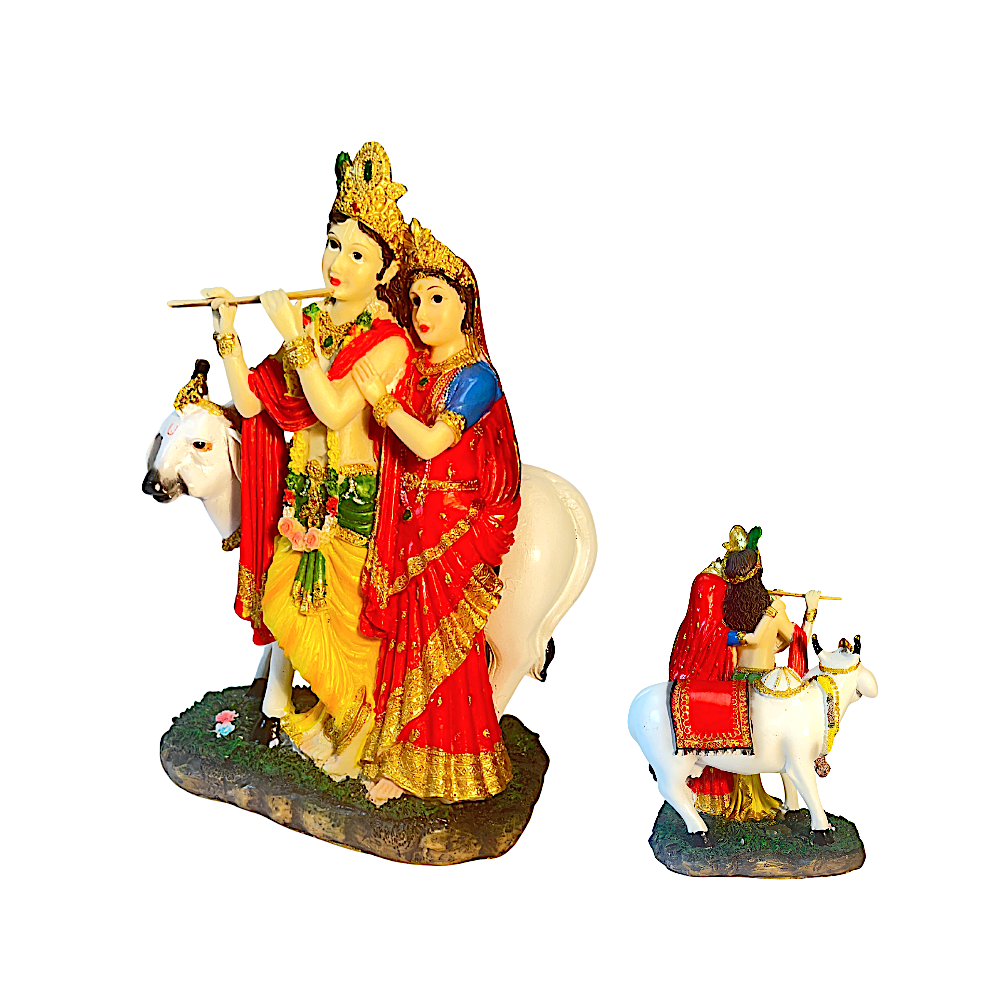 Radha Krishna with Cow10" UD27-01(9083) (MOQ=ea)
