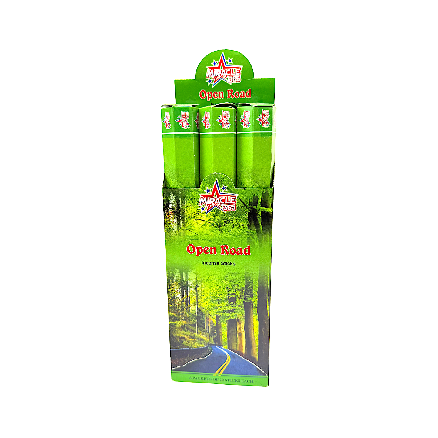 Miracle 365 Open Road incense ( 6 hex tubes*20sticks) (MOQ=10pc)