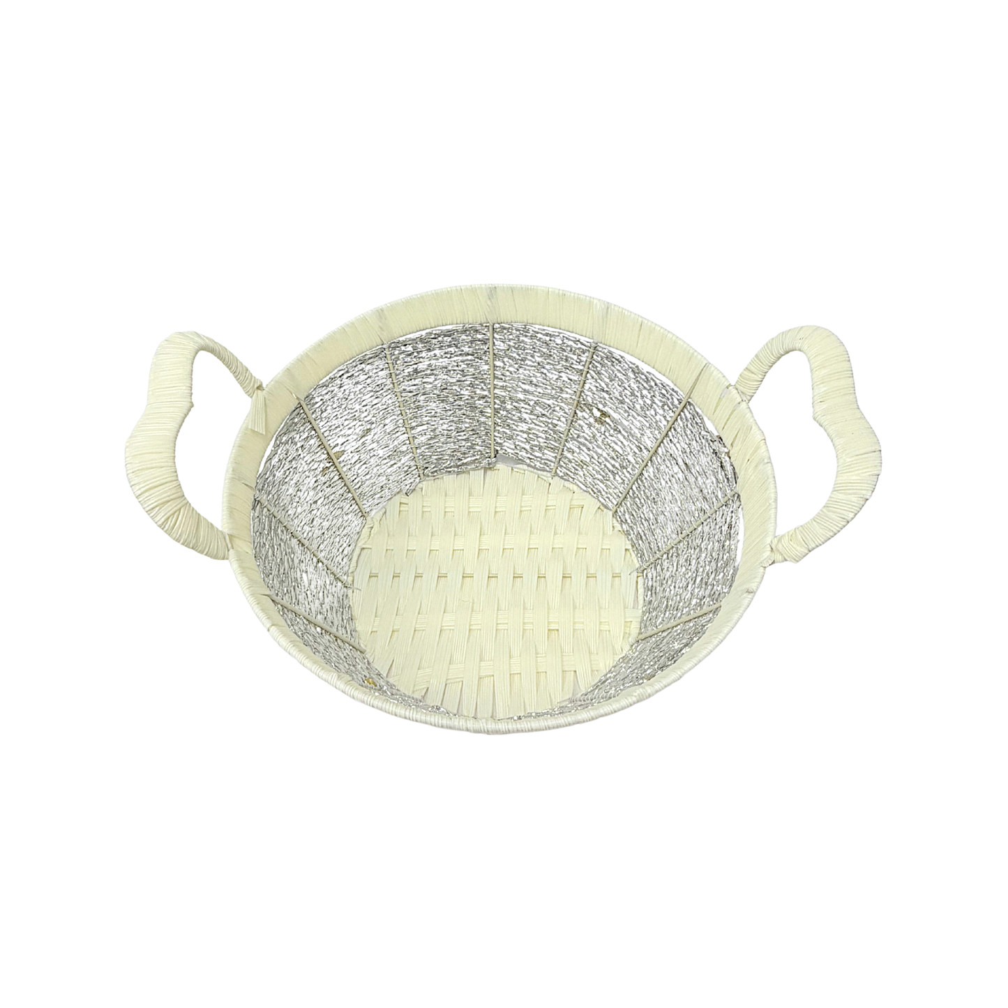 Mkaurs Oval Basket with silver weaving (MOQ=dz)