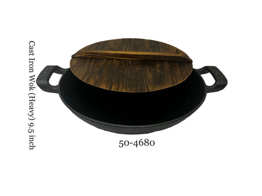 Cast Iron wok (Heavy)  9.5 inch  (MOQ=ea)
