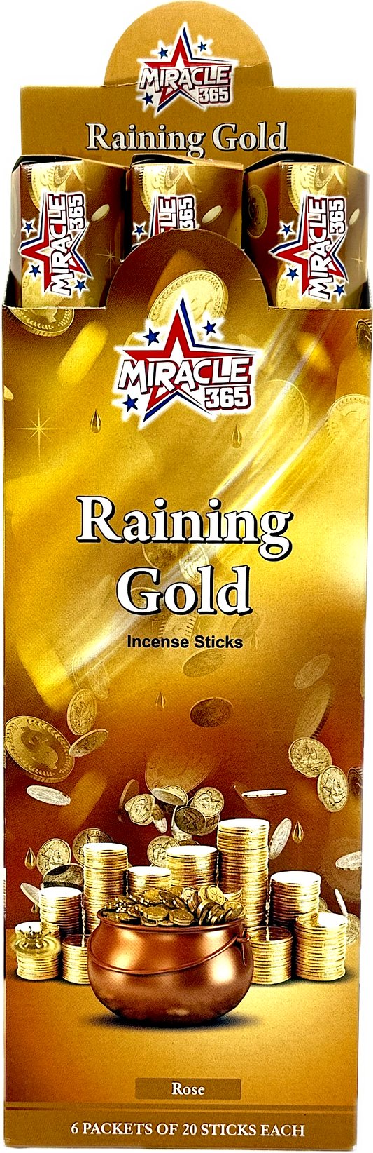 Miracle 365 brand Raining Gold (20 incense sticks*6)*10 (MOQ=10pc)