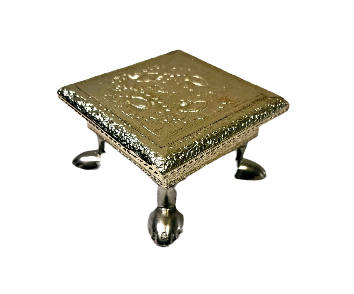4 inch pedestal wood and german silver 80752050404(MOQ=ea)