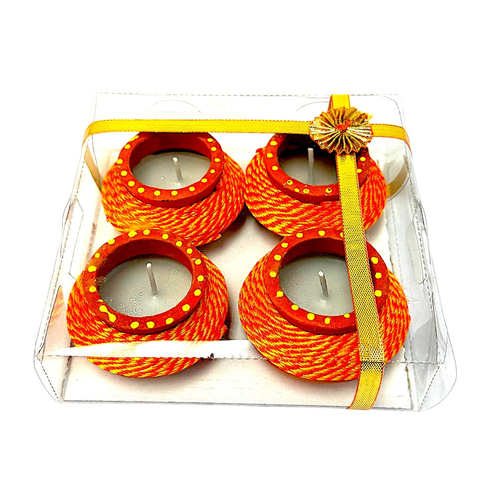 Diya 4 pack with wax x36pc