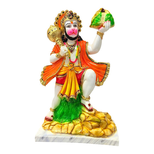 Hanuman, colored and gold, marble dust 15" (MOQ=ea)