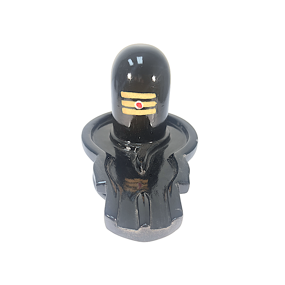 Shivling 12" (Black Marble) (MOQ=ea)
