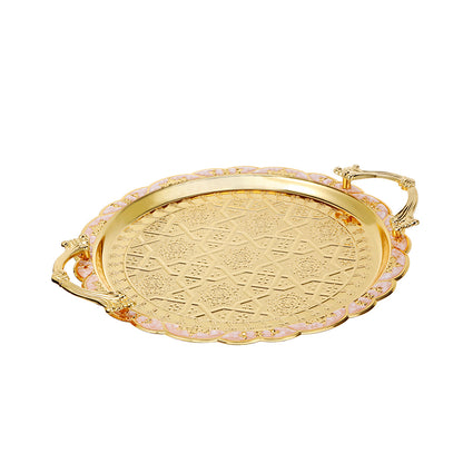 Gold colored plate 14 inch with twin handles
