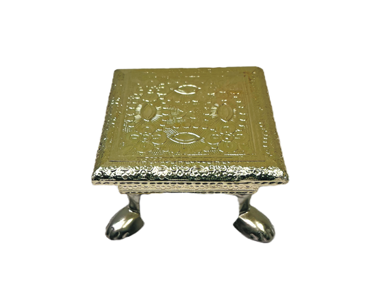 4 inch pedestal wood and german silver 80752050404(MOQ=ea)