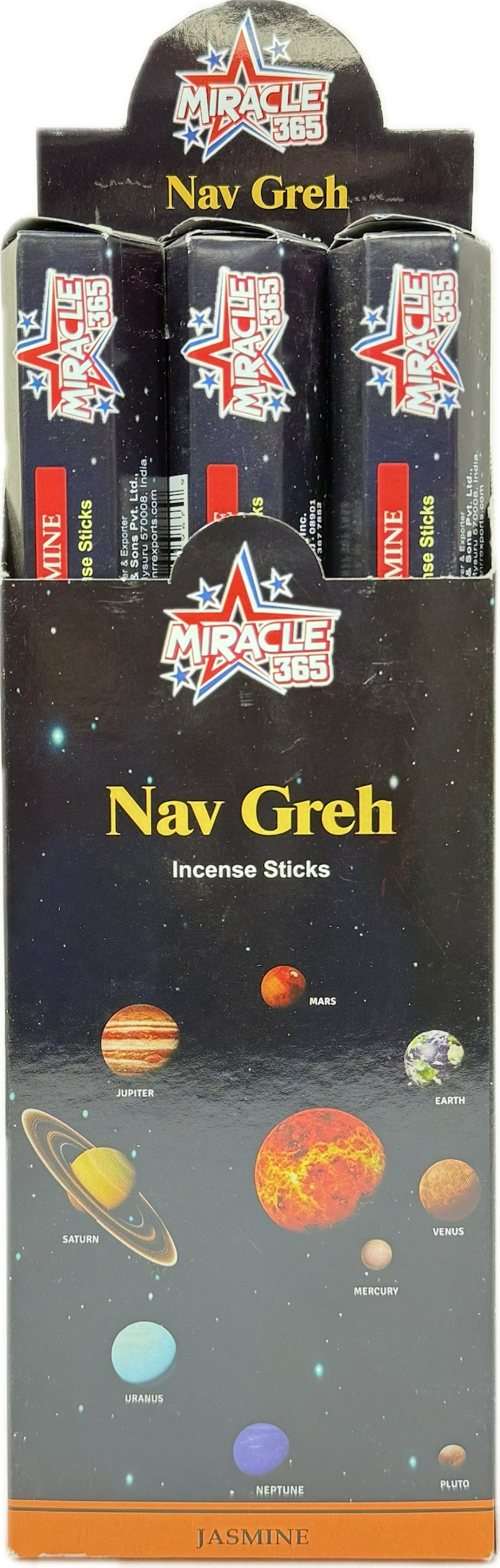 Miracle 365 Navgreh ( nine planets)(6 tubes of 20 sticks) frag Jasmine (MOQ=10pc)