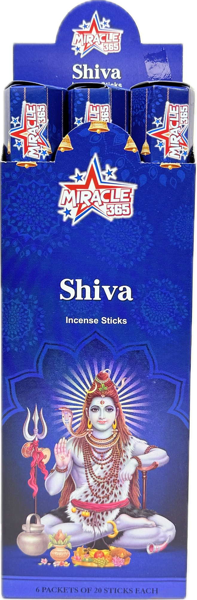 Miracle 365 Shiv incense ( 6 hex tubes*20sticks) (MOQ=10pc)
