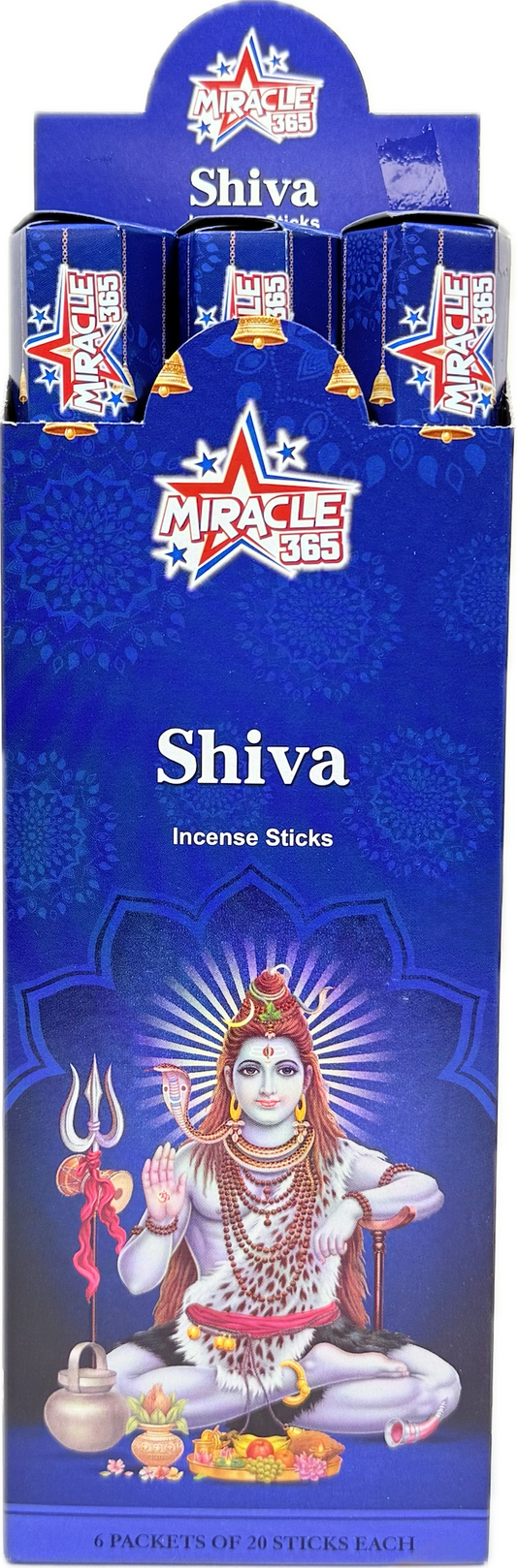 Miracle 365 Shiv incense ( 6 hex tubes*20sticks) (MOQ=10pc)