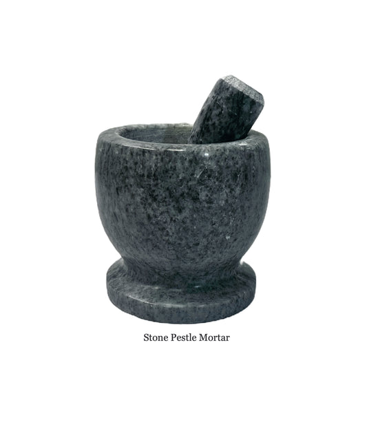Stone Pestle mortar large H 5.5 inch, 5 inchwide (MOQ=ea)