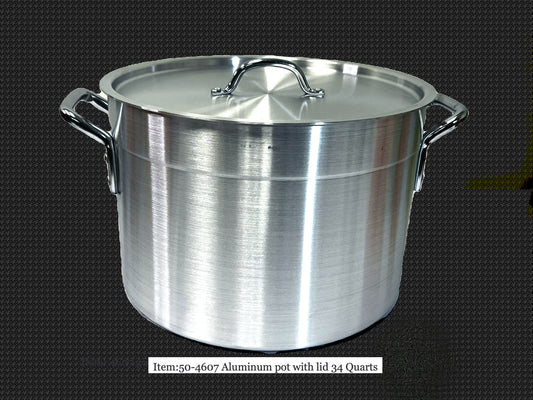 Aluminum  Pot with Lid  3mm thick- 28.5Qt, 27L (MOQ=ea)