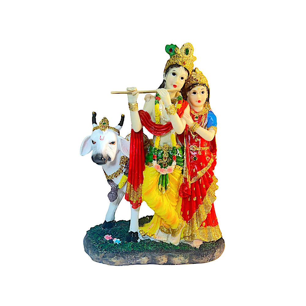 Radha Krishna with Cow10" UD27-01(9083) (MOQ=ea)