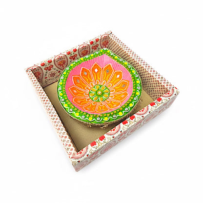 1 pc Happy Diwali Akhand Diya, colorful  assorted designs (MOQ=ea)