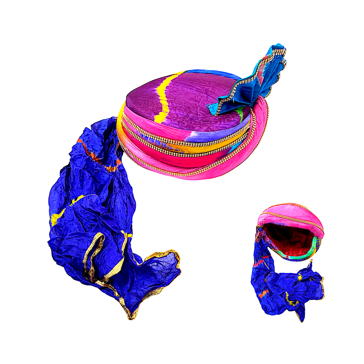 Turban multicolor w ornaments for groom (MOQ=ea)