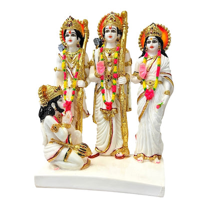Ram Darbar, white and gold, marble dust 12" (MOQ=ea)