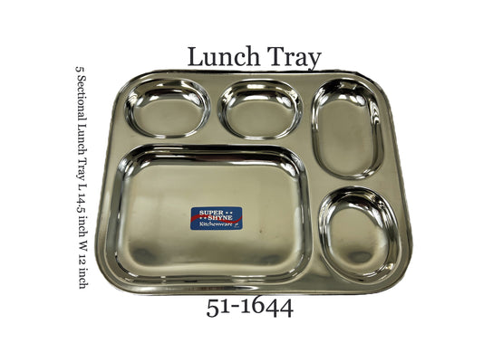 5 Sectional Lunch Tray 14.5"x12"   (MOQ=ea)