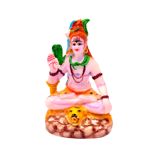 Lord Shiva blue,  colorful marble dust, 4 inches (MOQ=ea)