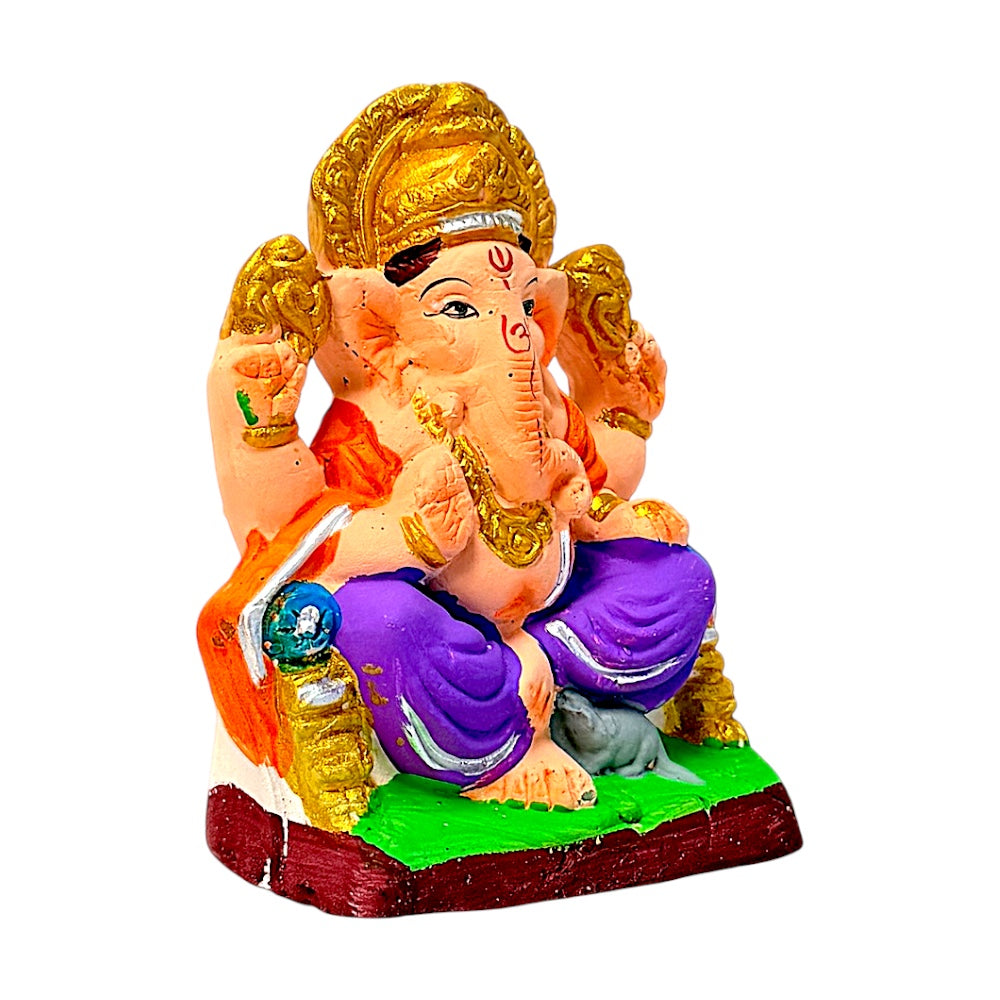 Eco-Friendly Clay Ganesha, 4" (MOQ=36 pcs)