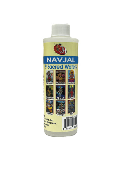 Navjal from 9 Sacred Indian Rivers for pooja Navgreh 8.0 Oz bottles (Pack of 10 bottles) (MOQ=10pc)