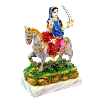 Mother Kateri on Horse, marble dust 7" (MOQ=ea)