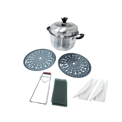 2 Tier Stainless Steel Steamer  36cm/14.5" (MOQ=ea)