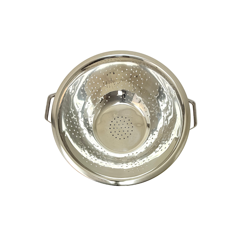 Colander steel with built in stand #4  12.5"  () (MOQ=10pc)