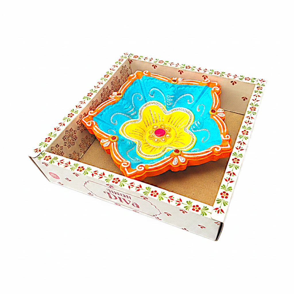 1 pc Happy Diwali Akhand Diya, colorful  assorted designs (MOQ=ea)