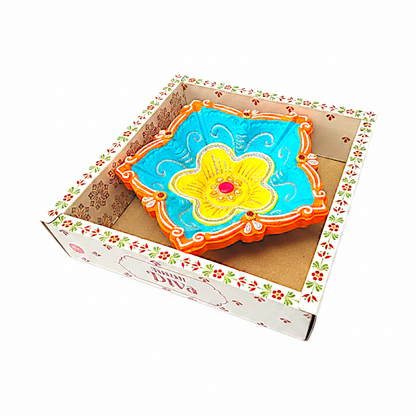 1 pc Happy Diwali Akhand Diya, colorful  assorted designs (MOQ=ea)