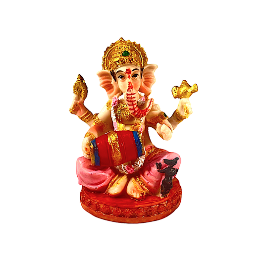 Ganesh with Dholak 3.5" -UD27-(9084) (MOQ=ea)