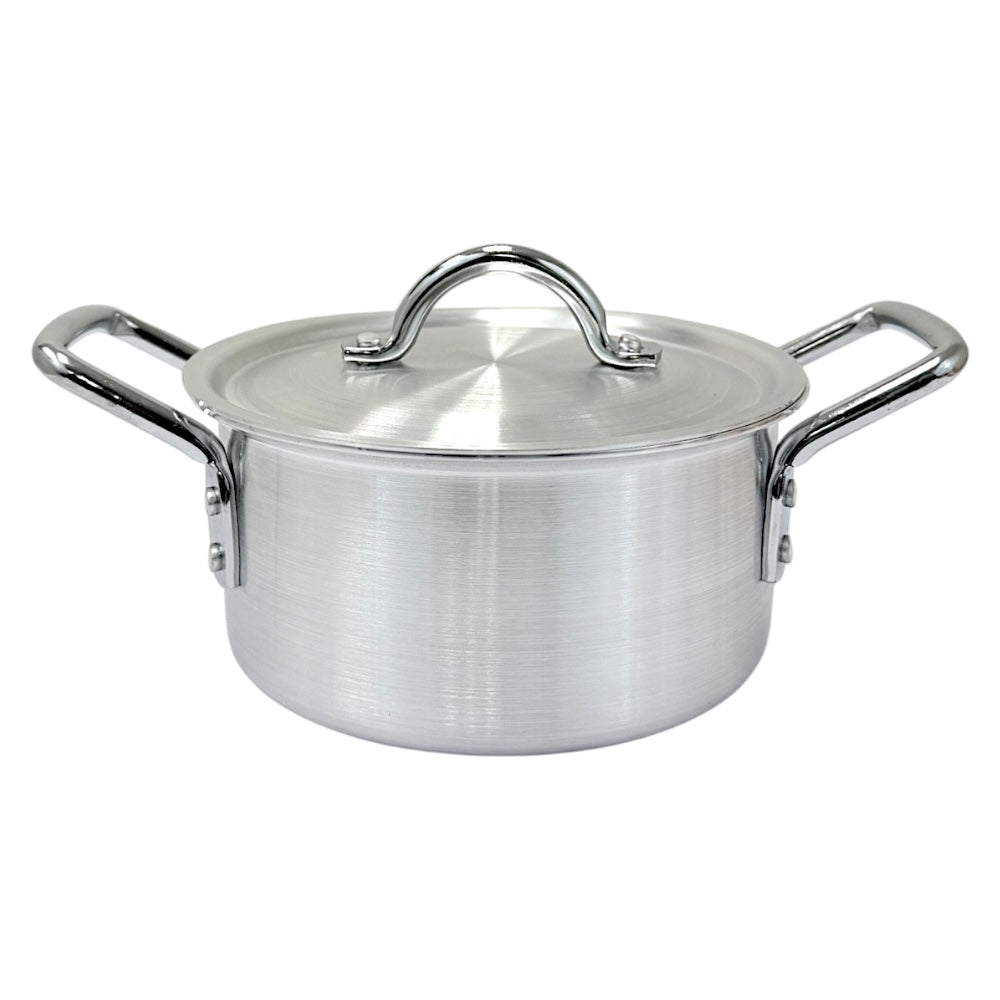 Aluminum pot with Lid - 2.9Qt, 2.7L 3mm thick W:8" H3.75" (MOQ=ea)