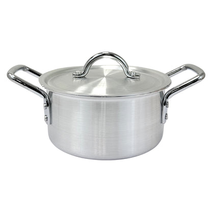 Aluminum pot with Lid - 2.9Qt, 2.7L 3mm thick W:8" H3.75" (MOQ=ea)